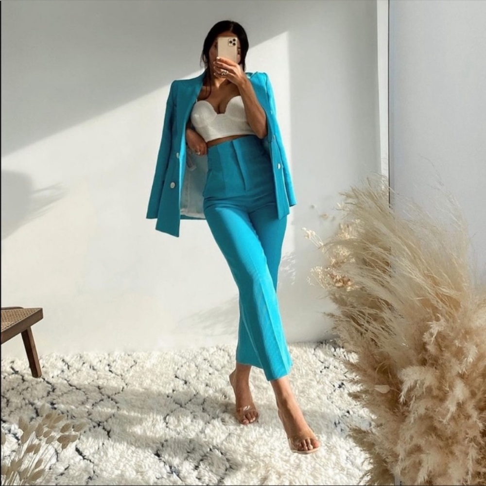 Zara high waisted cigarette trousers and Matching tailored blazer XL